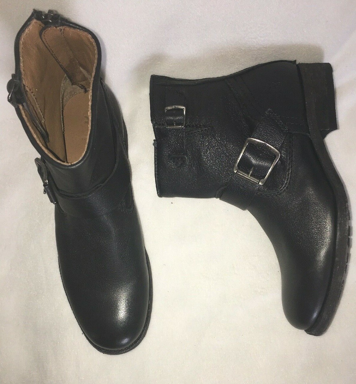 FRYE Tyler Engineer Leather Boots Womens Black 3472366 Size 6 B new