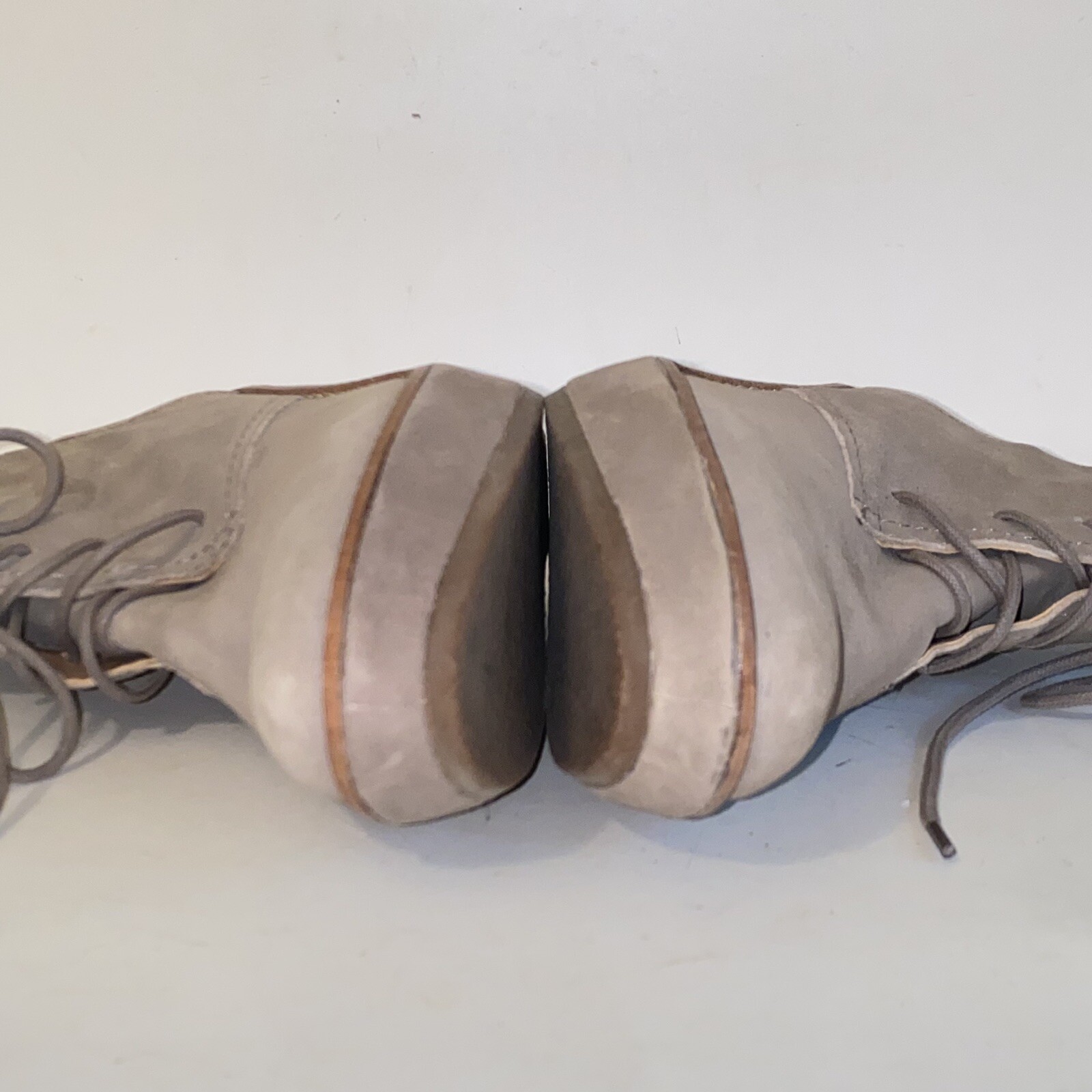 Zara Basic Taupe Nubuck Suede Wedge Ankle Boots Women’s Size 7.5