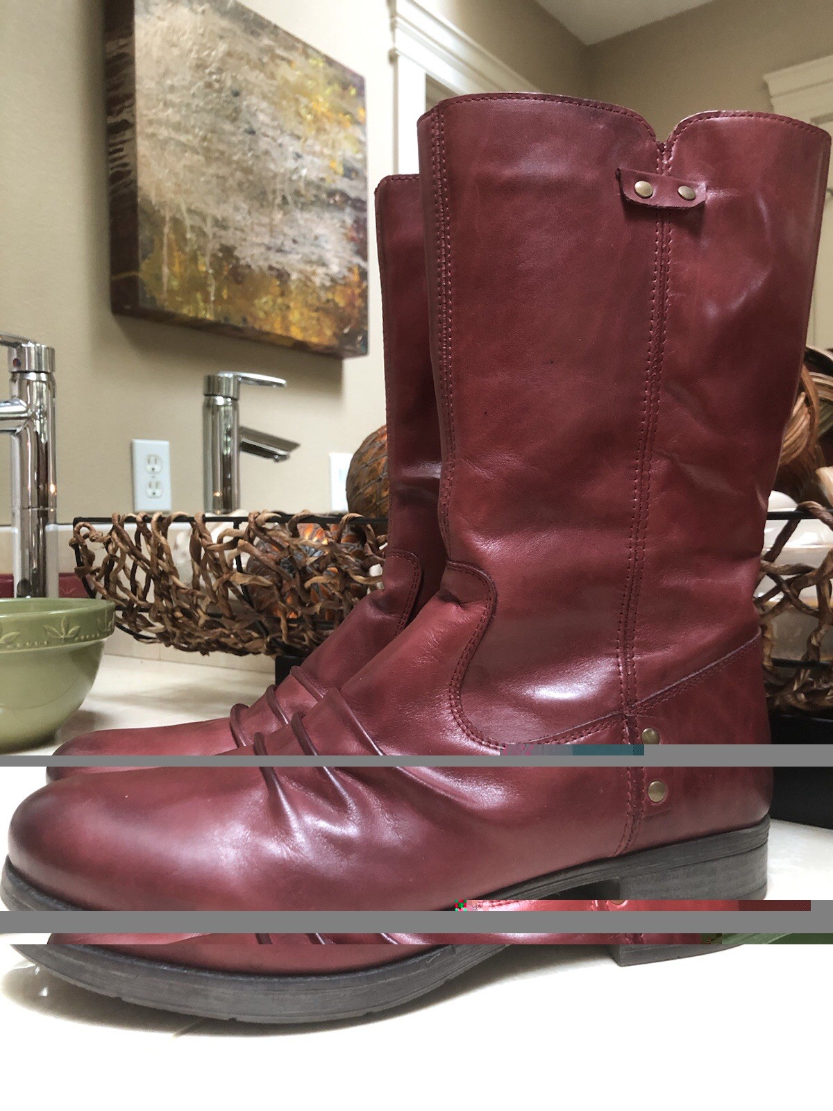 Biza Handcrafted Boots Red Burgundy Leather EU 41 US 10/10.5 Portugal EUC‼️