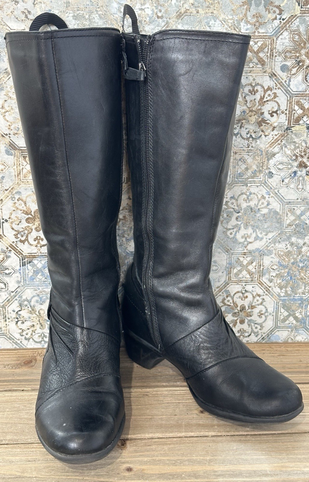 Clarks Bendables Tall Comfort Boots Women’s 7 M Black Leather Business Office