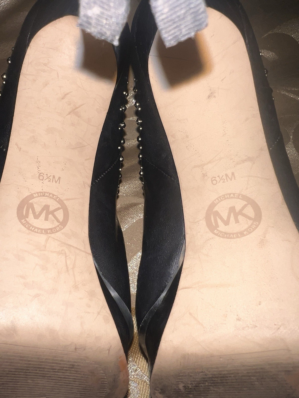 Michael Kors Women’s Black Leather Studded Pointed Toe Chelsea Ankle Boots 6.5M