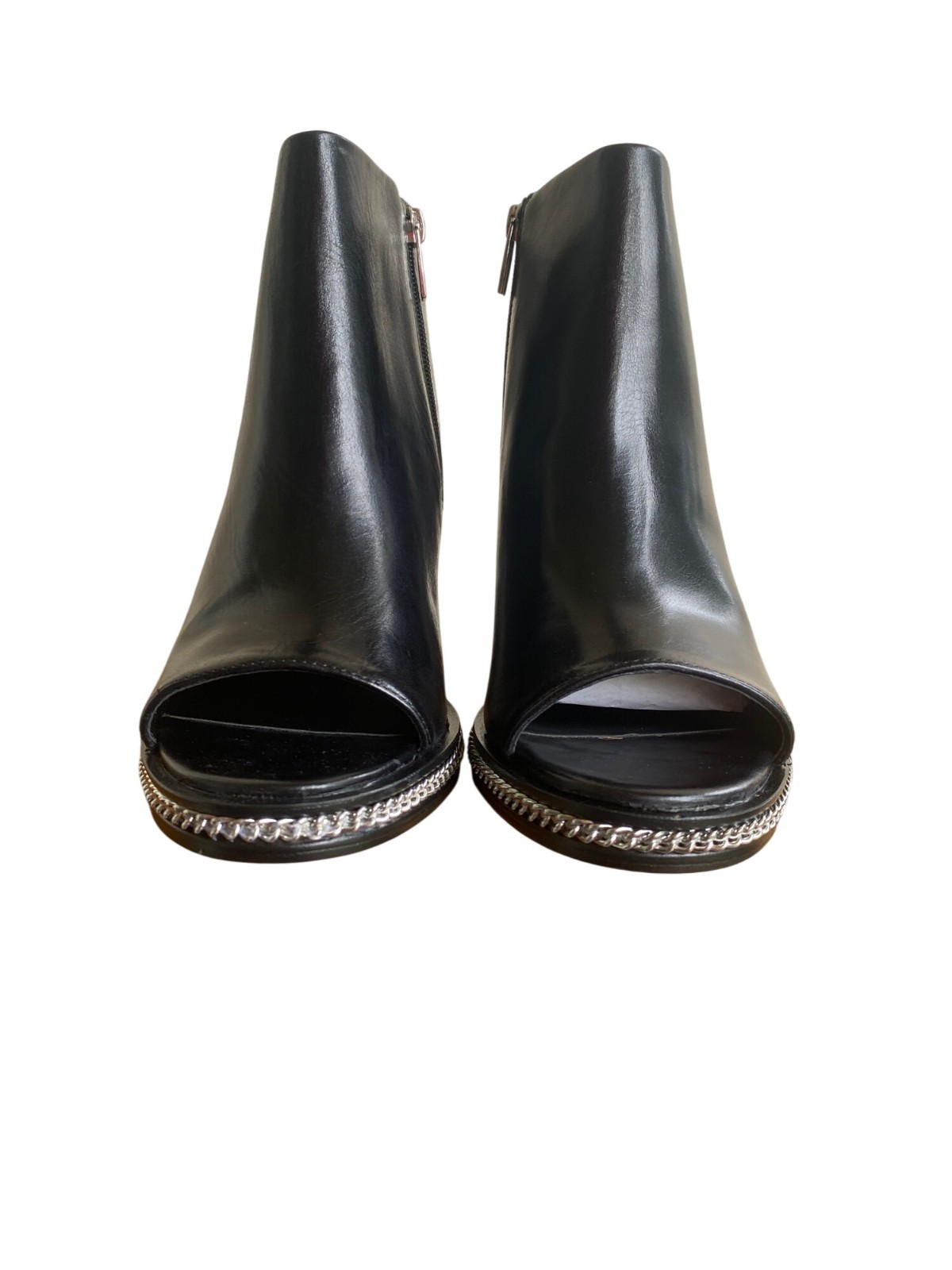 Vince Camuto VC-Bitnny Black Cow Paradise Leather Open Toe Booties Size 9M New