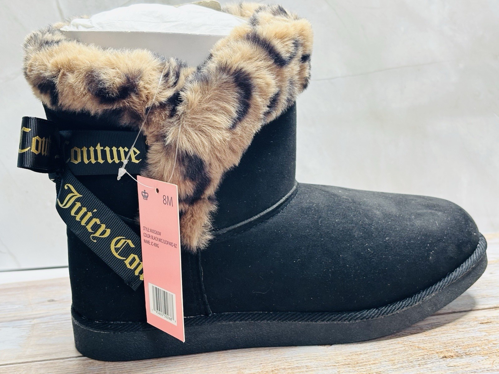 Brand New Juicy Couture JC King Cheetah Leopard Faux Fur Boots Size 8 Womens