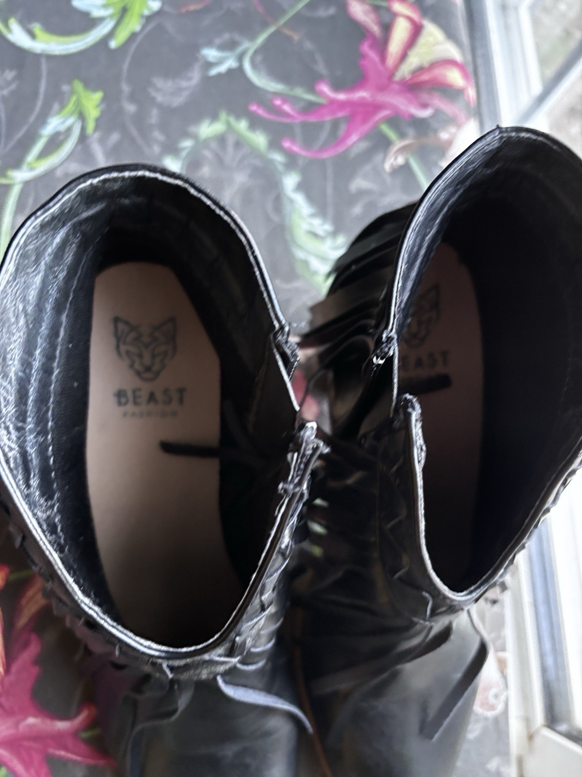 Beast Fashion Black Tasseled Ankle Boots 3″ Block Heel Western Dance Boho 70’s