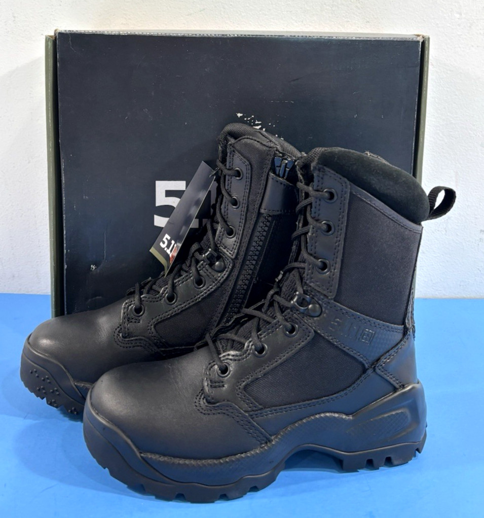 NEW 5 REGULAR 5.11 TACTICAL WOMEN’S 12403 ATAC 2.0 8″ SIDE ZIP DUTY BOOTS BLACK