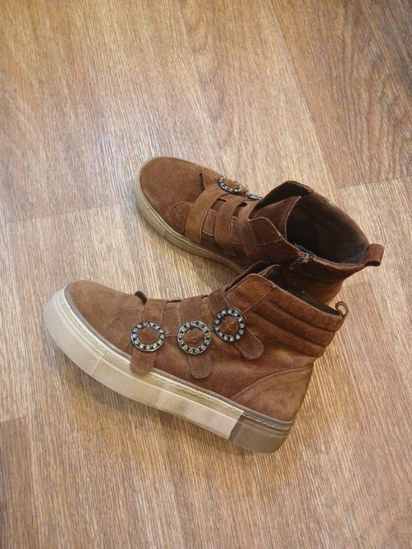 Women Gabor Boots Brown Suede 38.5 #7T26