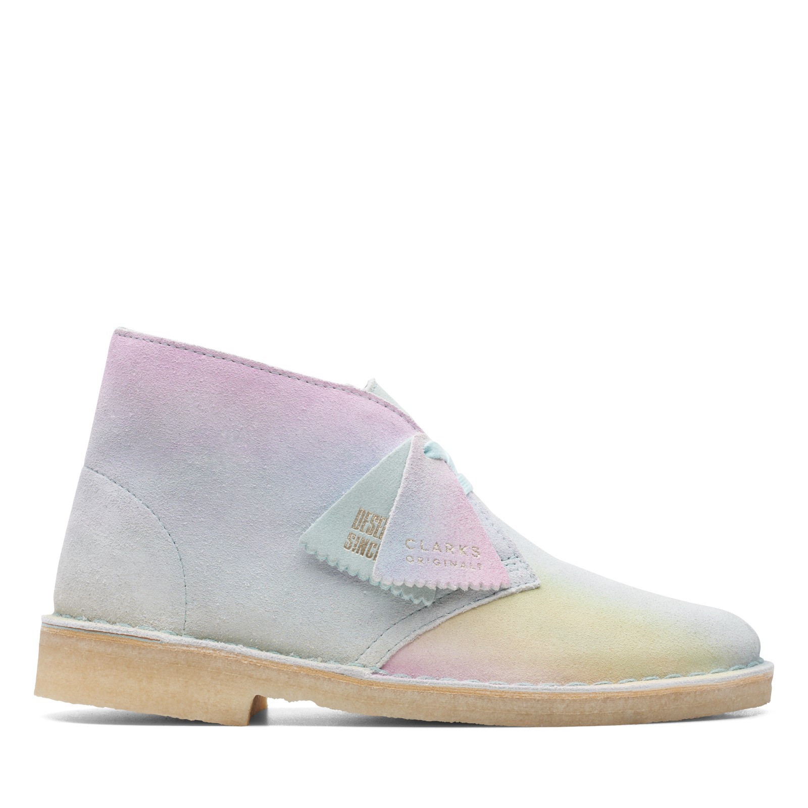 Clarks Originals Womens Desert Boot White Blue Suede Casual Boots Shoes 26165566