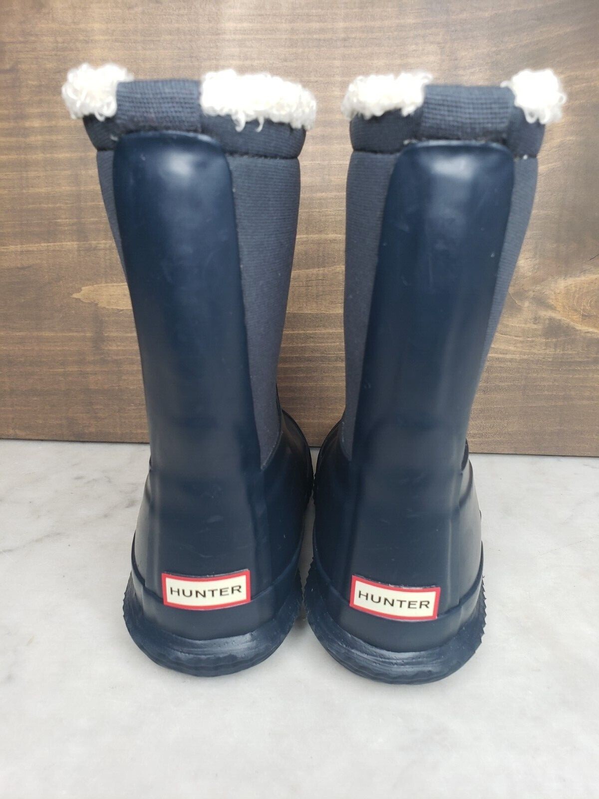 HUNTER Original Roll Top Sherpa Snow Boot kids unisex size boys 8/girls 9 new
