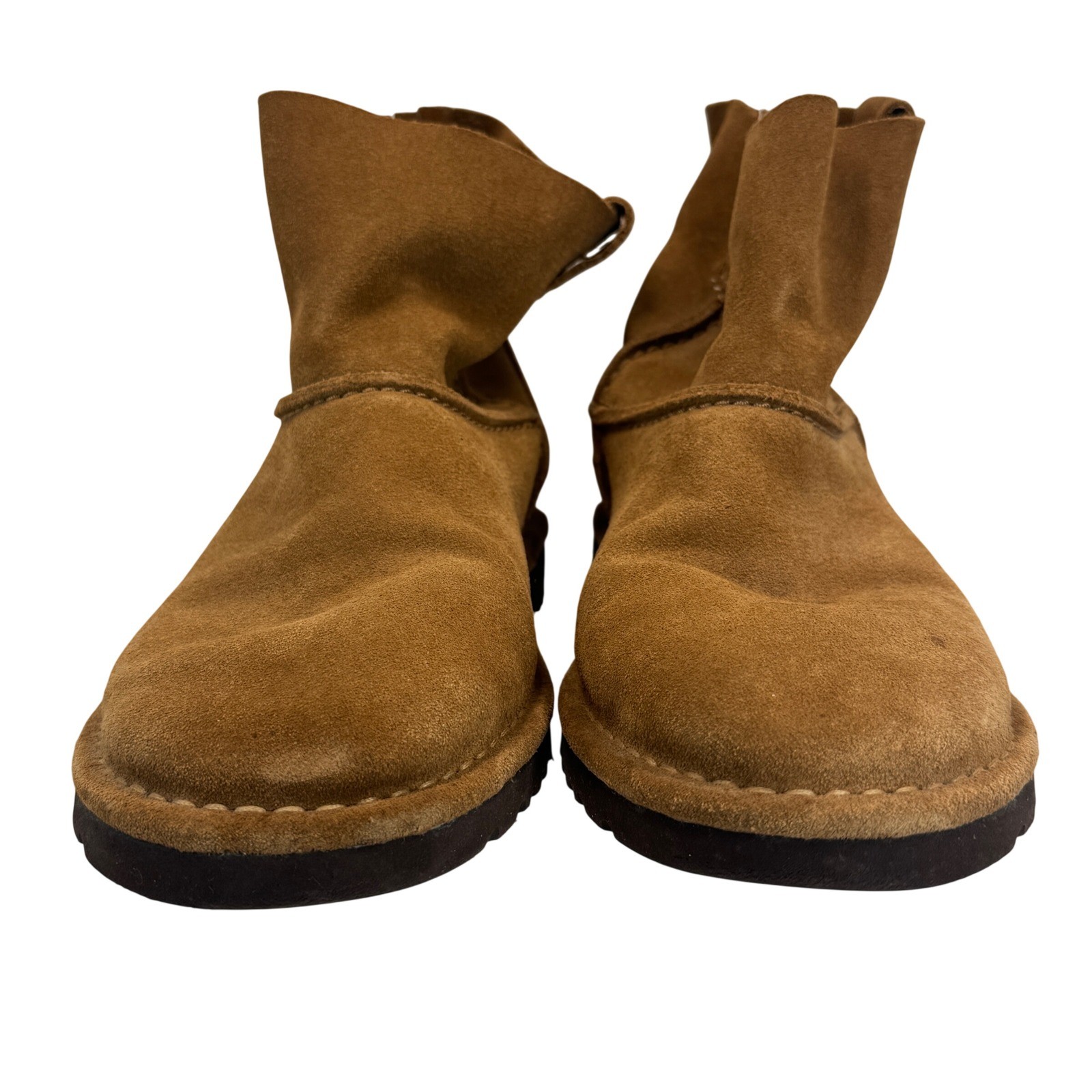 UGG Classic Mini Unlined Boots Chestnut Suede Womens Sz 8 Casual Slouchy Pull On
