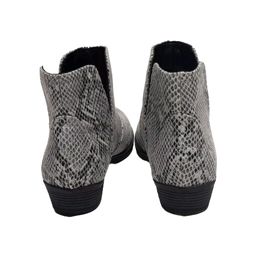 True Craft Cream Faux Snakeskin TC-Winnie Zip up Ankle Boots ~ Size 8 M
