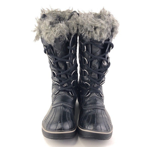Sorel Tofino Waterproof Winter Boots Womens Size 9 EUR 41.1/3 Black Waxed Canvas