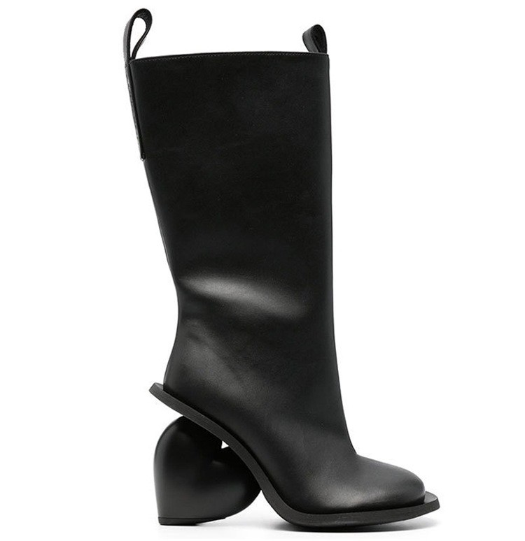 Womens Heart Heel Side Zip Party Round Toe Mid Calf Boots Shoes Vintage Clubwear