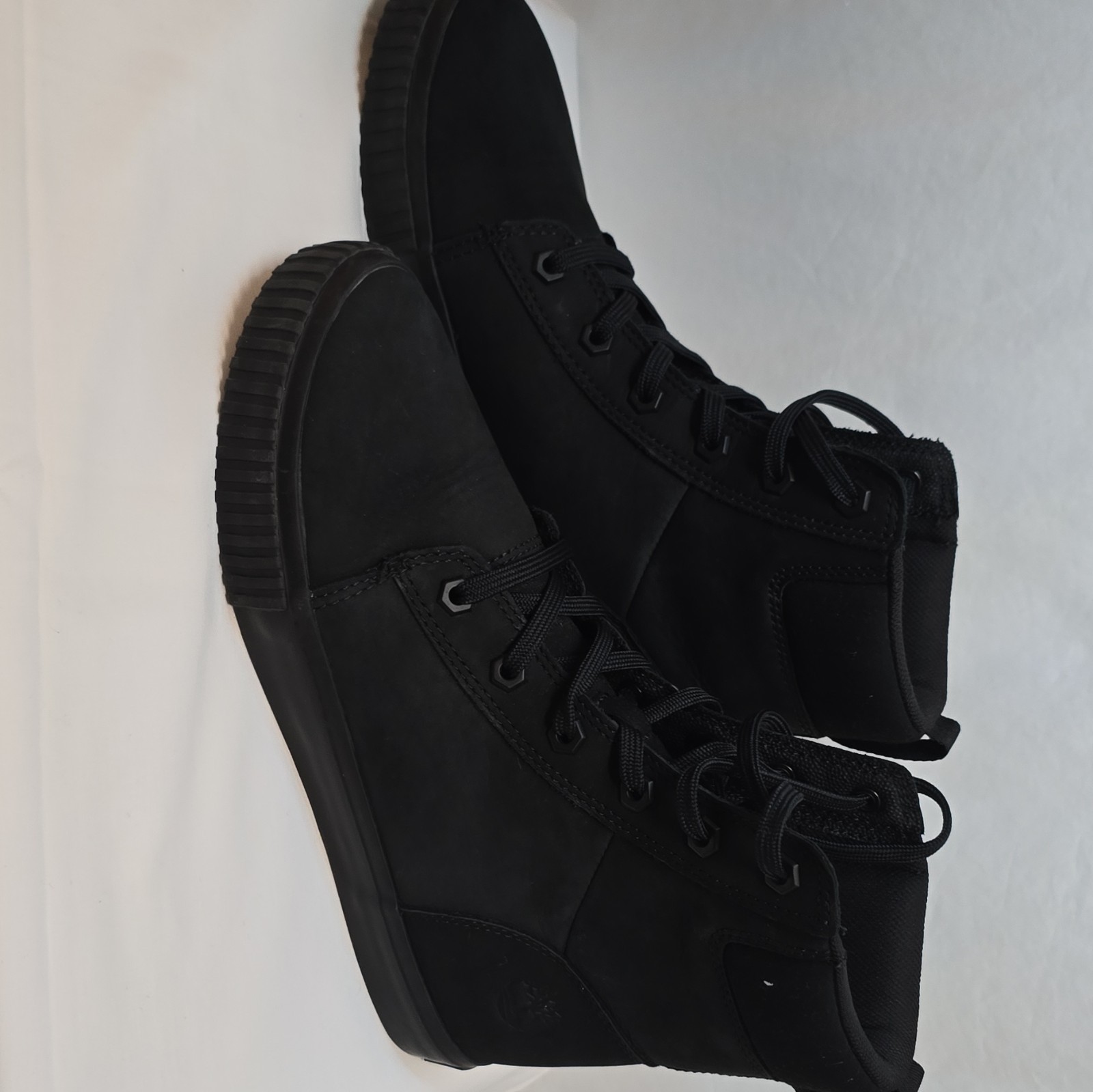 Timberland Women’s Black Lace-Up Ankle Bootie Round Toe Canvas ReBOTL 8.5