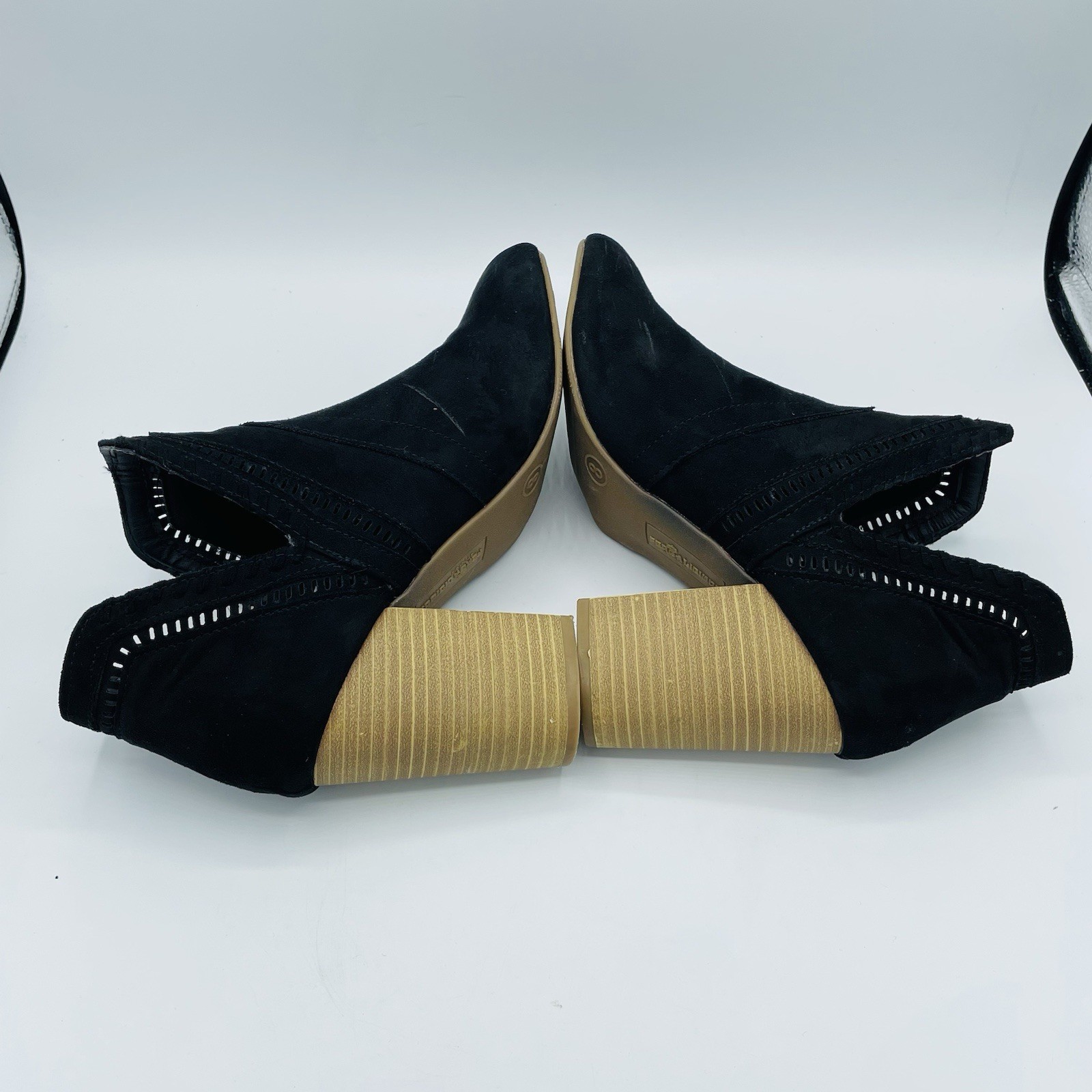 Fergalicious Boots Womens Size 8M Black Holiday Ankle Booties High Heels Slip On