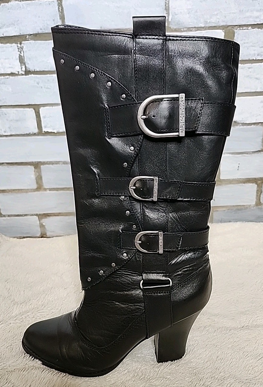 ☆ Harley Davidson Women’s Leather Annalisa Boots Size 9.5 Black D83532 With Box