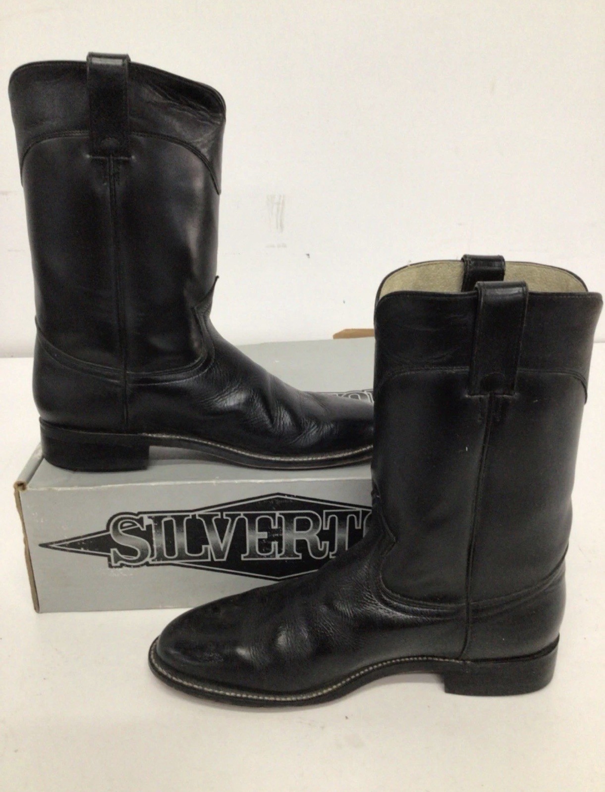 Silverton Women’s Stockton Black Leather Western Roper Boots Size 8.5B