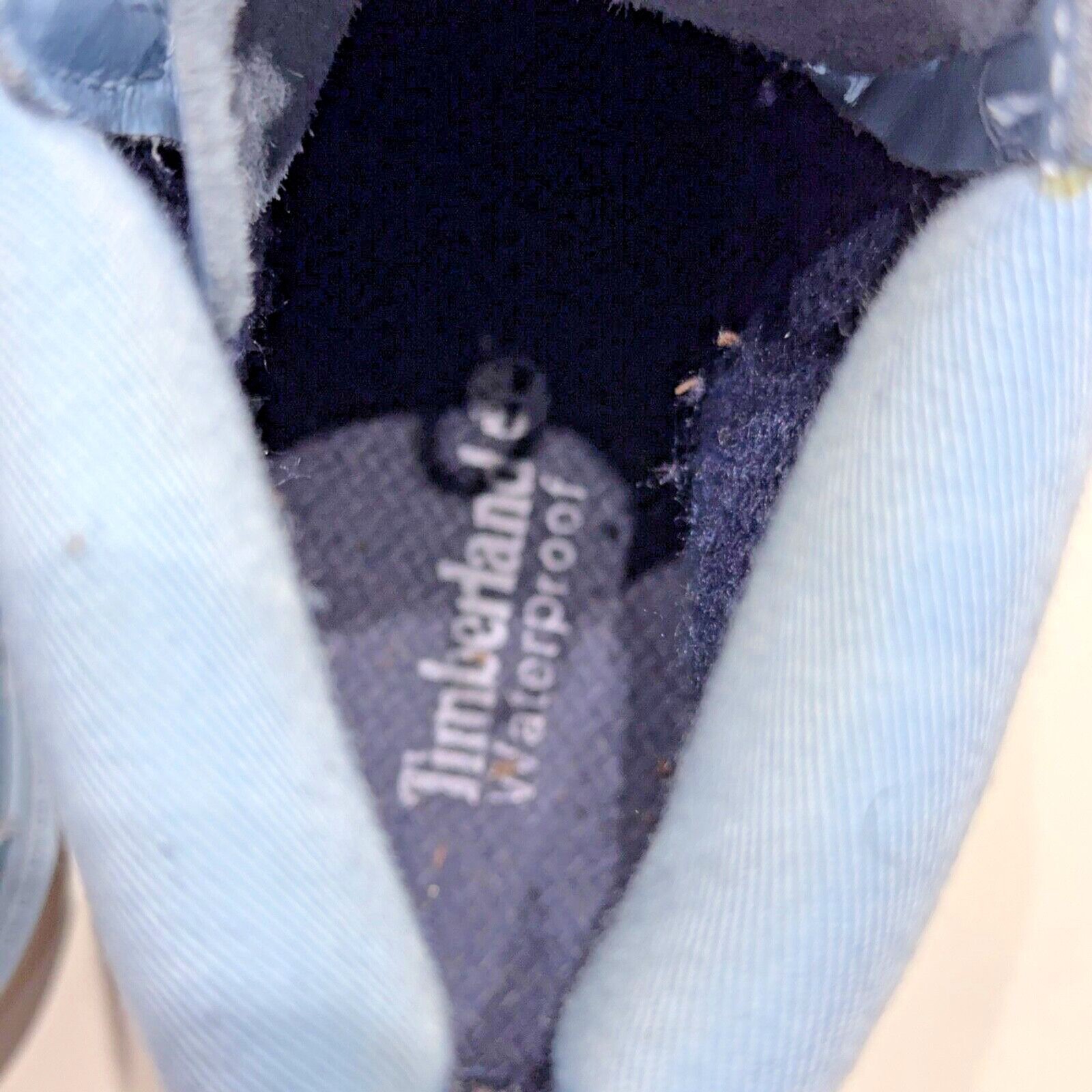Timberland Light Blue Patent Leather Combat Boots ~ Women Size 8.5 (6.5 Girls)