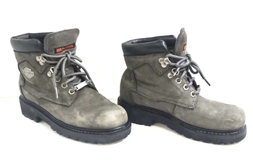 Harley-Davidson Bayport Gray Leather Motorcycle 6M Boots Women’s D83366