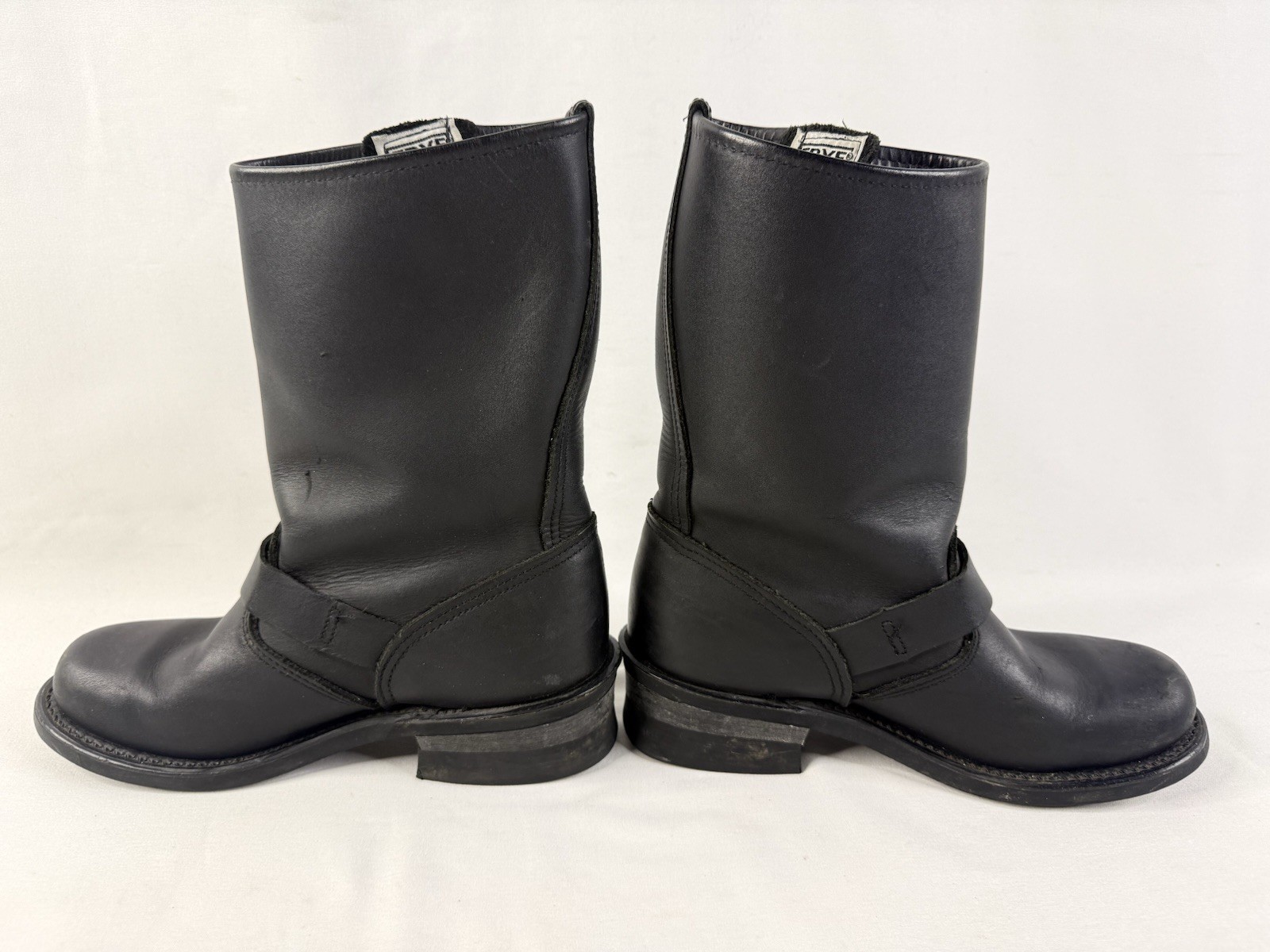Frye Womens 77500 Engineer Black Leather Adjustable Strap Biker Boots Size 9