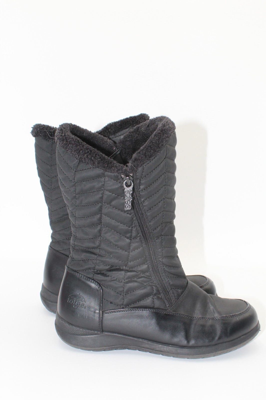 Totes Women’s Jodi Black Warm Waterproof Winter Snow Rain Boots Size 9W Wide