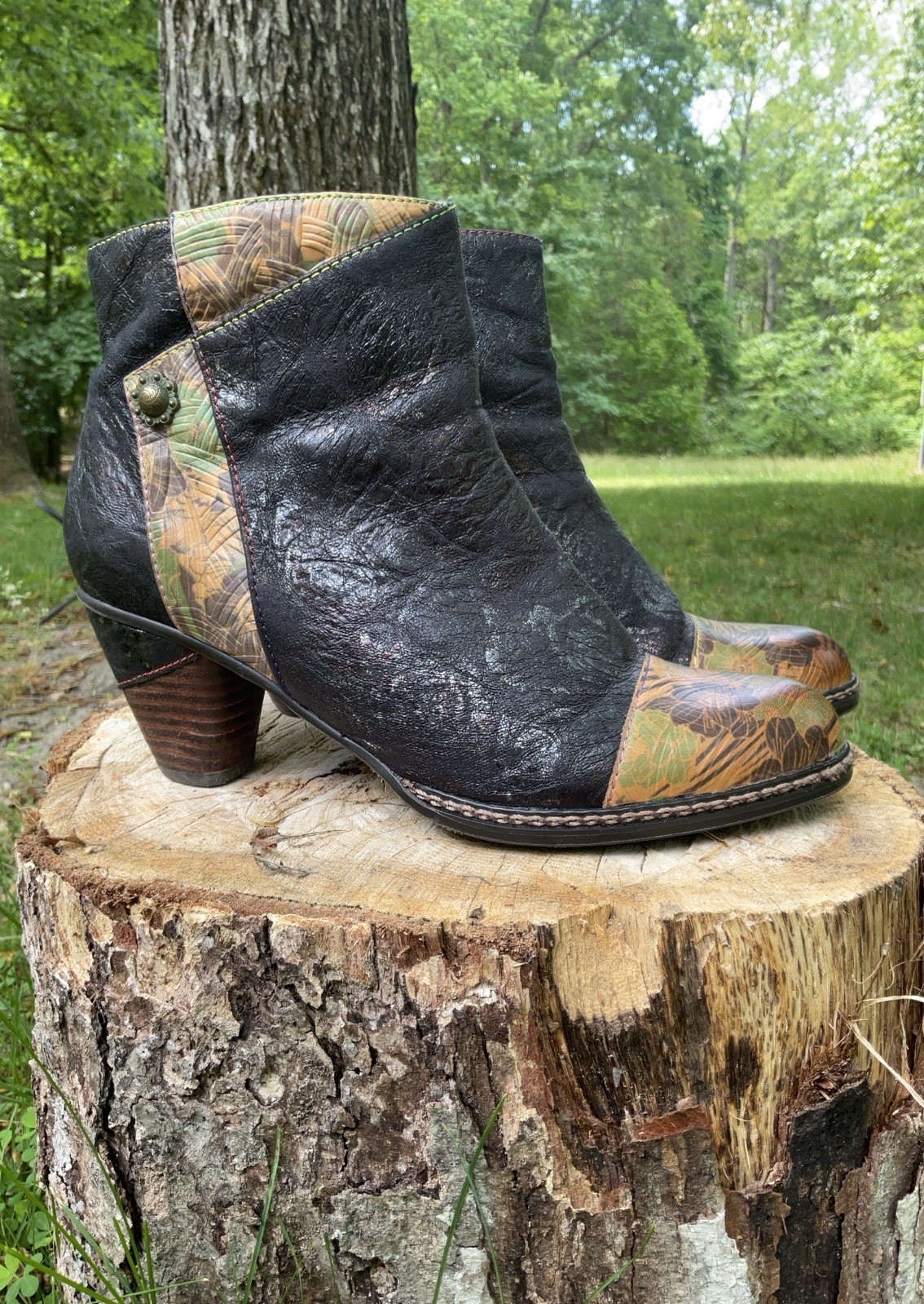 L’artiste By Spring Step Water Lily Women’s Leather Bootie 9.5 40 Boho Hippie