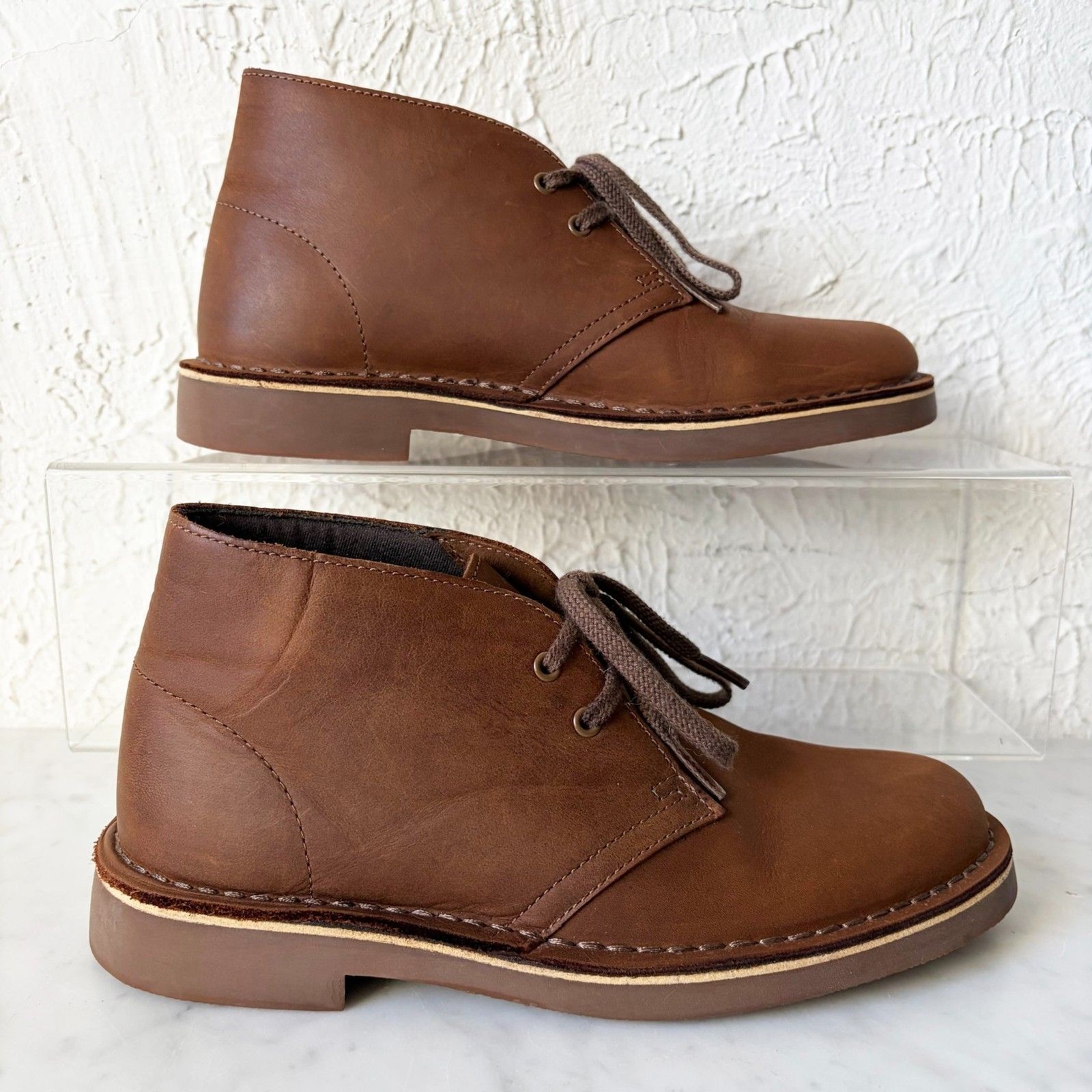 Clarks Classic Desert Chukka Boots Women’s Size 7 Brown Leather Lace-Up 15260