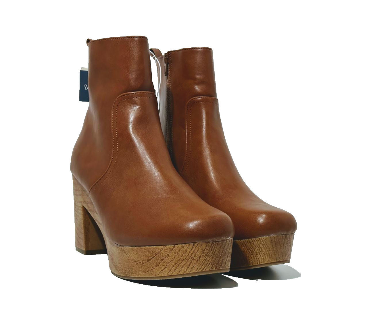 Universal Thread “Aggy” Women’s Platform Ankle Boots–Cognac Brown–Chunky Heel-11