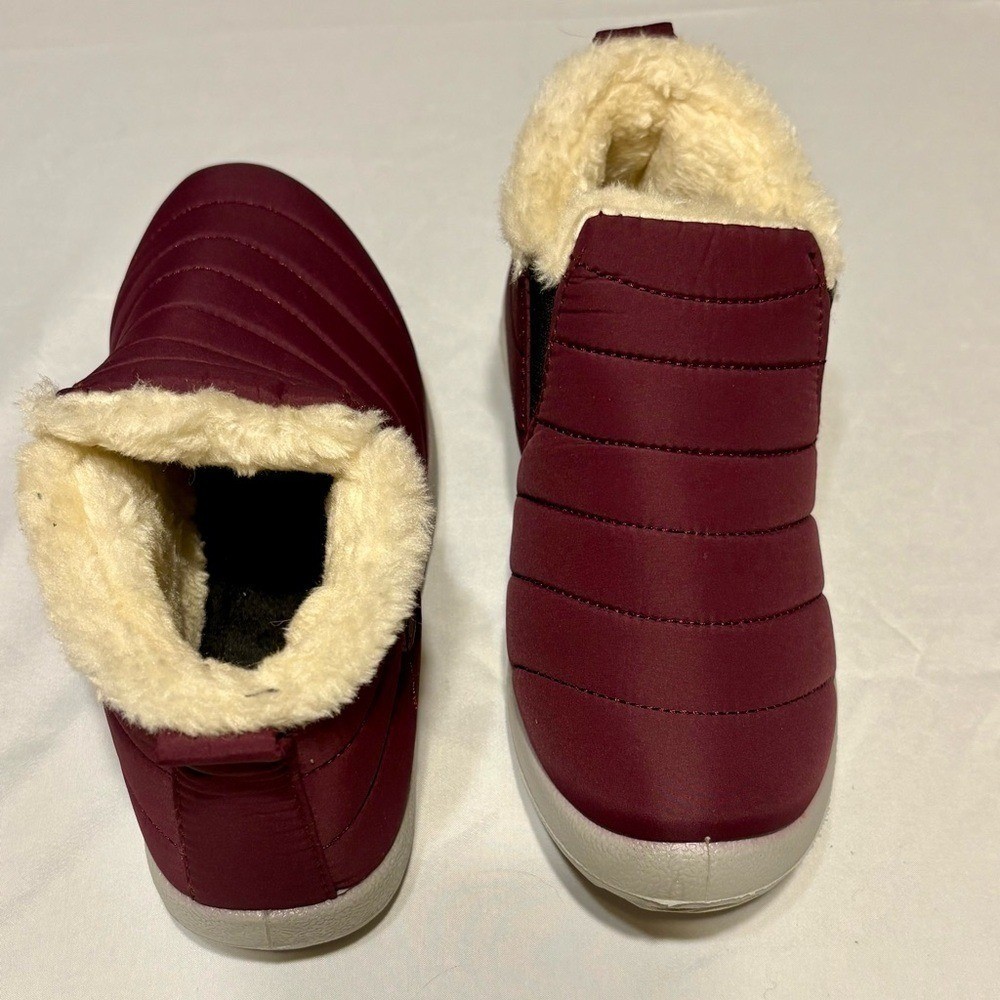 Red/Maroon Waterproof Non-Slip Snow Boots