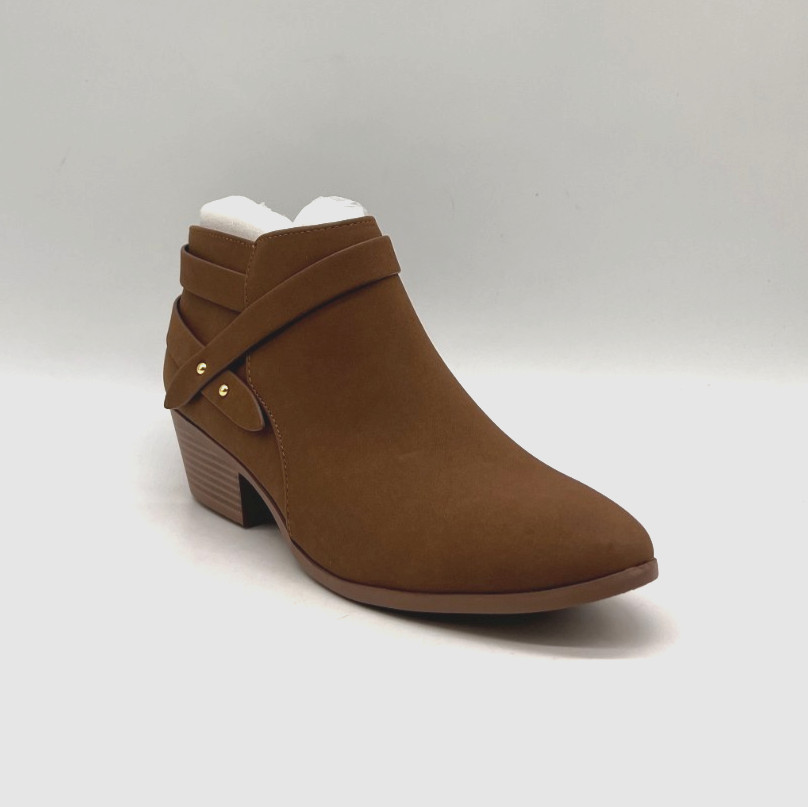 Soda Brown Faux Suede Fashion Closed Toe Multi Strap Ankle Bootie Women Size 11