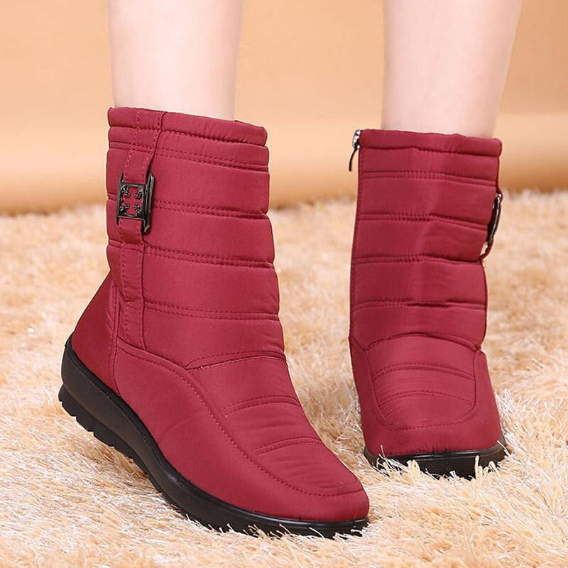 Botas De Invierno Para Mujer Zapatos De Nieve Impermeables Cálidas Botines Moda