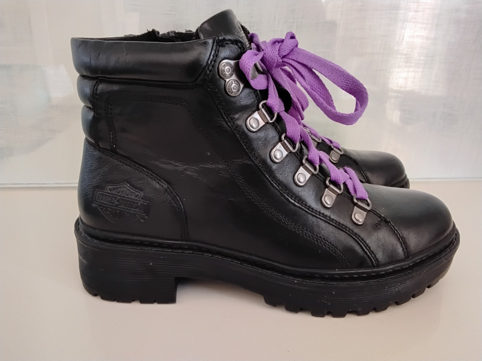 Harley-Davidson Dalwood 5″ Lace D84743 Women’s 5 Black Leather Motorcycle Boots