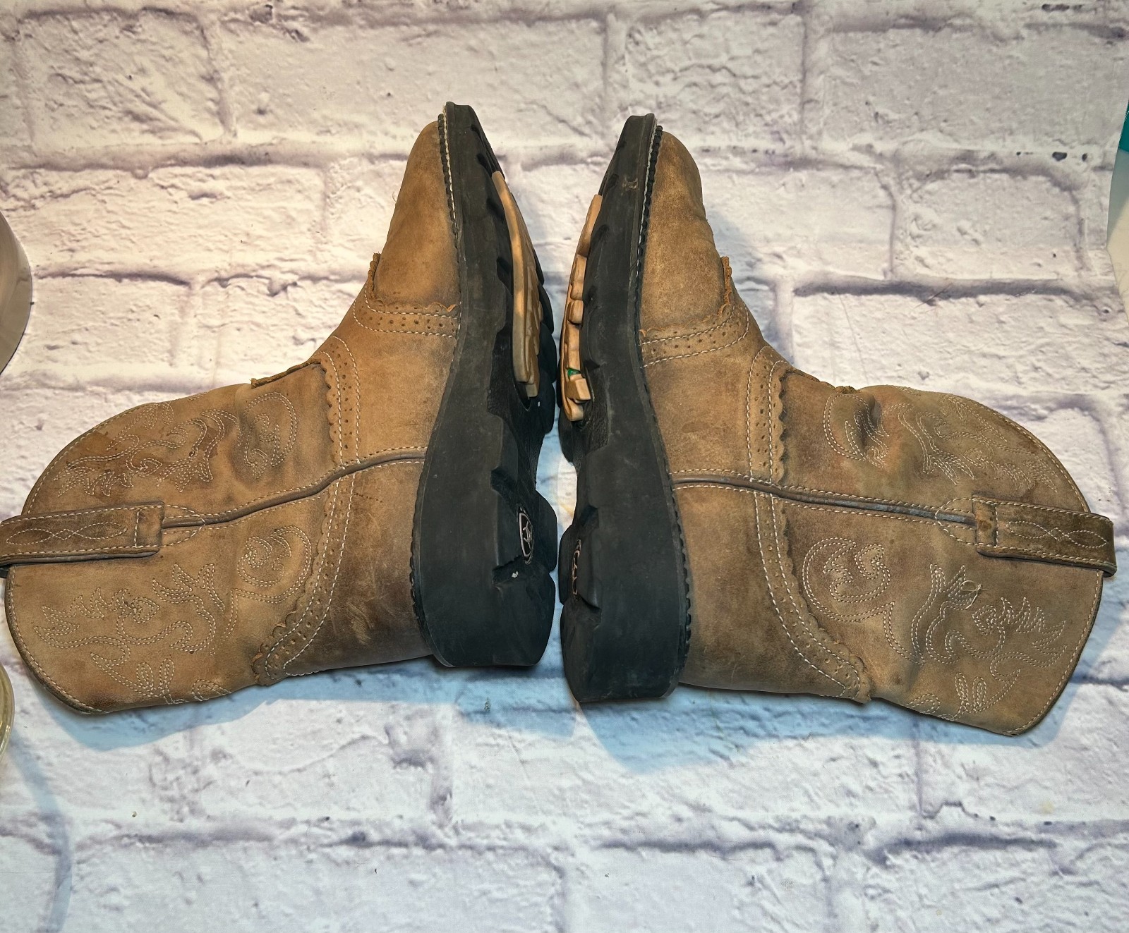 Ariat Fatbaby Original Western Cowboy Boots Womens 9B Distressed Brown Leather