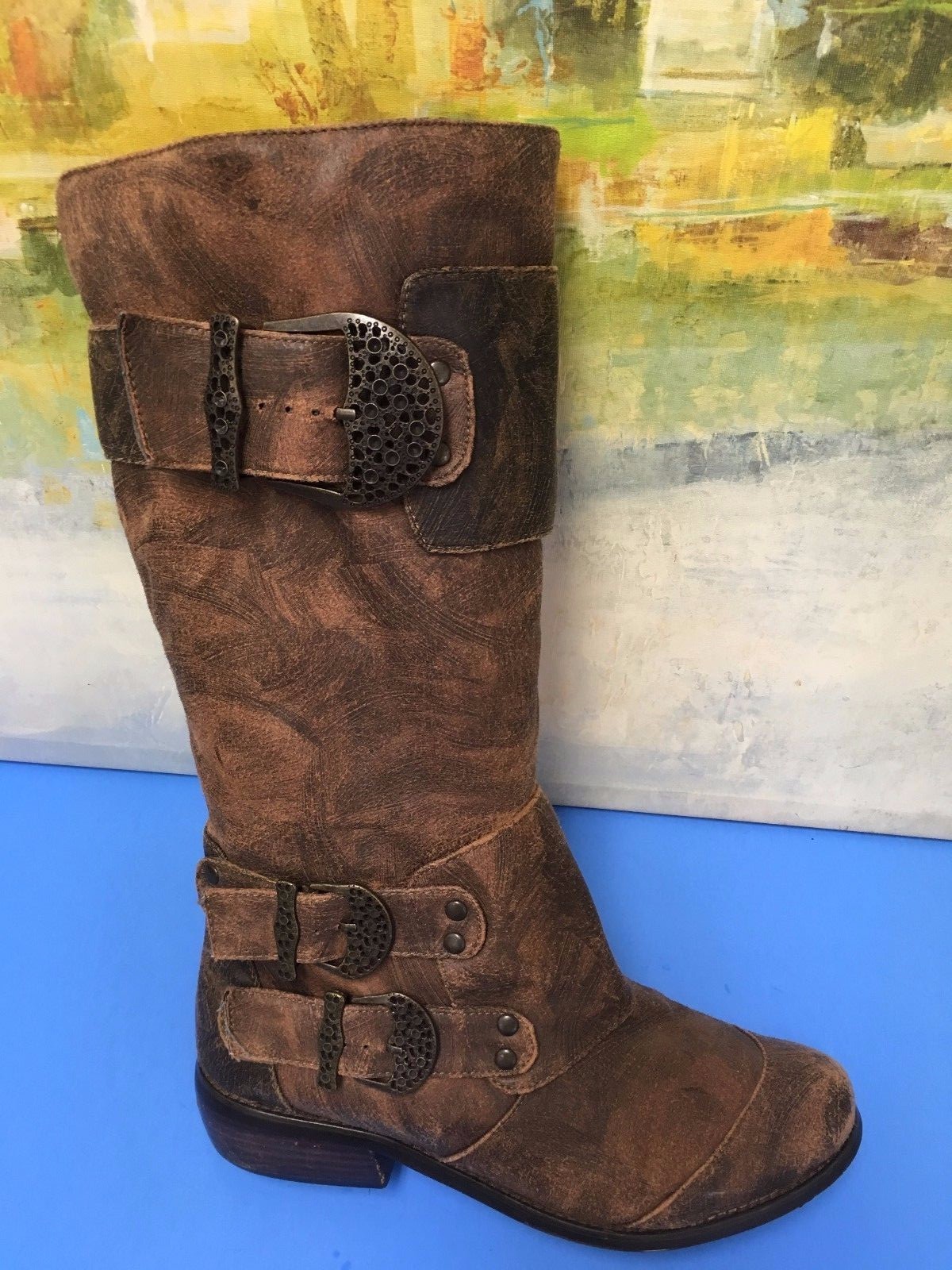 Unknown brand Buckle Boots Womens 9.5M Soft Leather