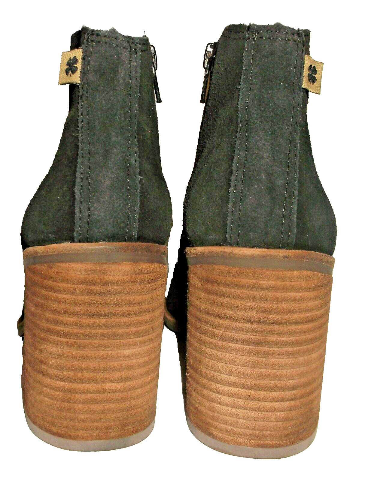 Lucky Brand Women’s Black Suede Pellyon Heeled Zip Bootie Boots 6-1/2 M