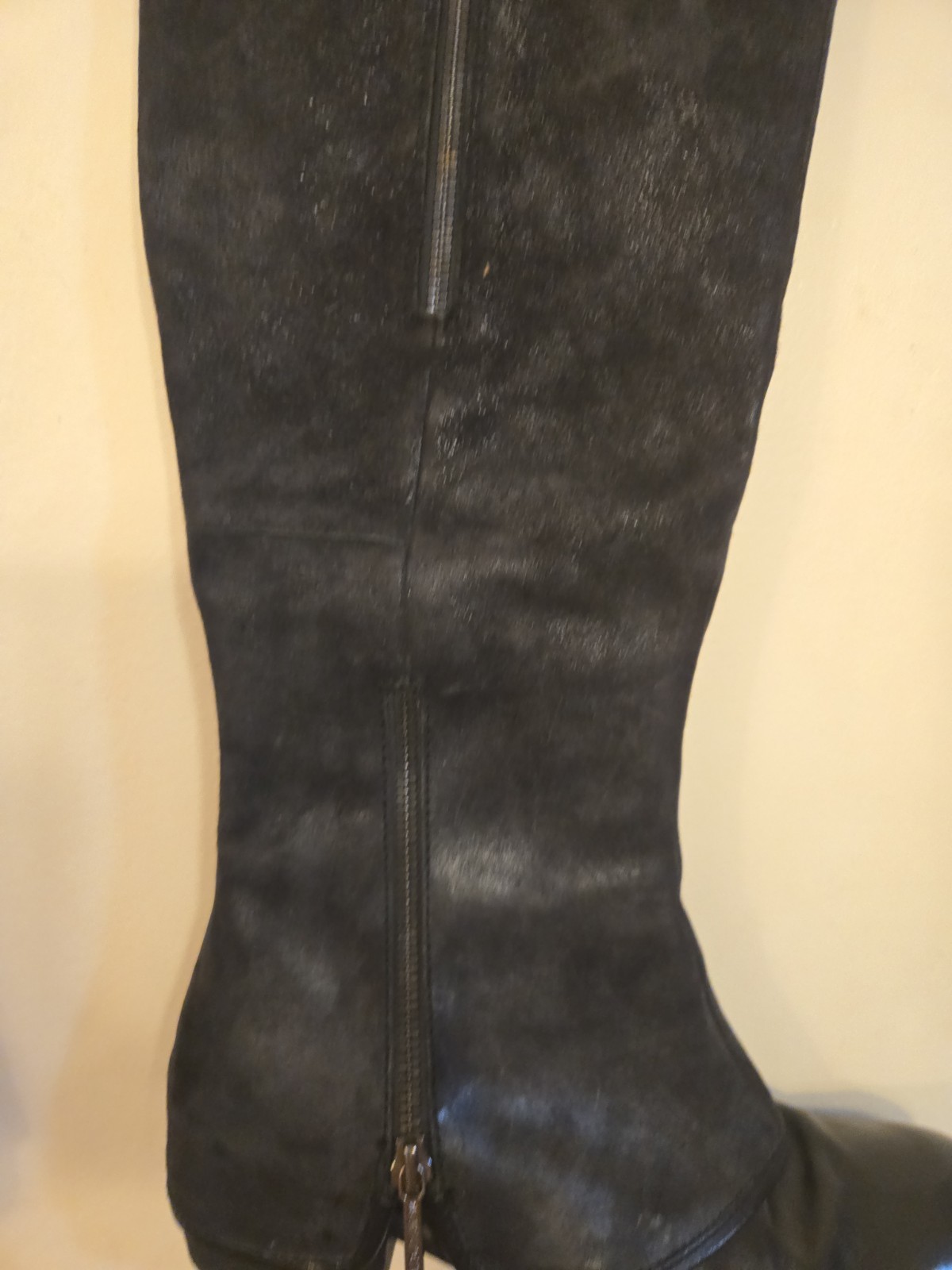 DONALD J PLINER Devi4 Black Reverse Calf Knee High Riding Boots Sz. 8 M