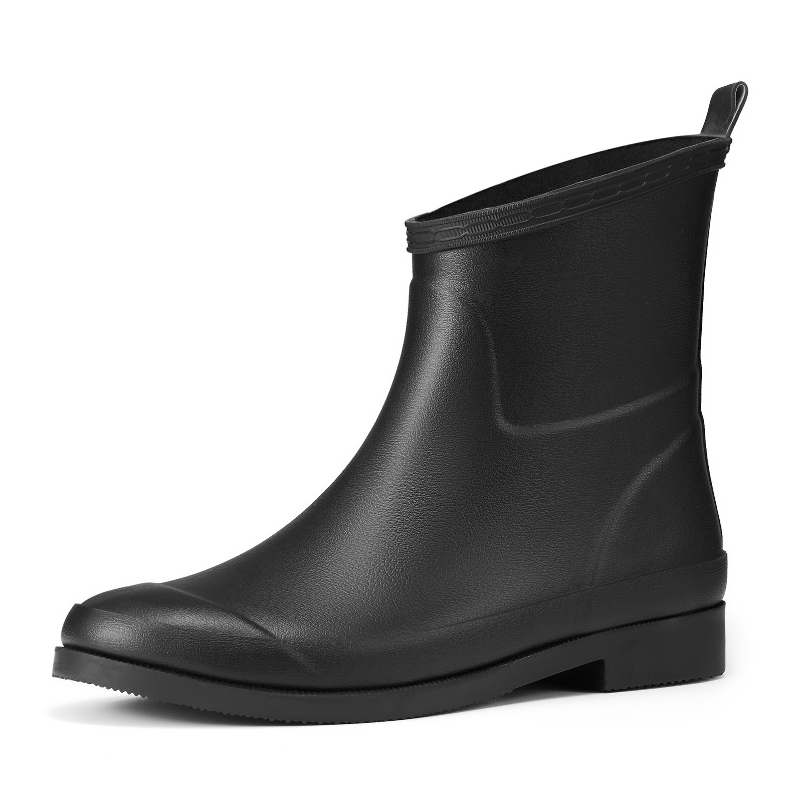 HISEA Women Rubber Rain Boots Asymmetrical Collar Waterproof Ankle Garden Boots