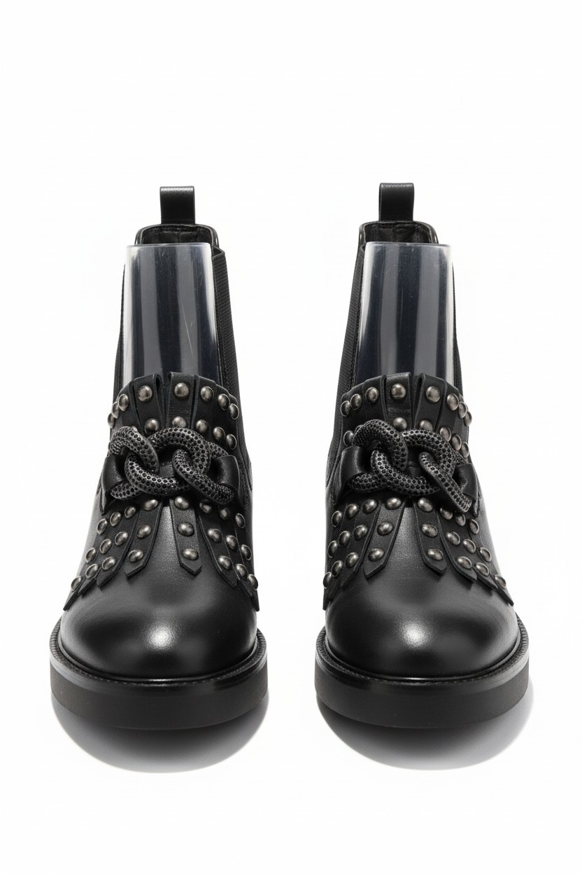 SAINT G KYLIE STUDDED CHAIN BOOTS