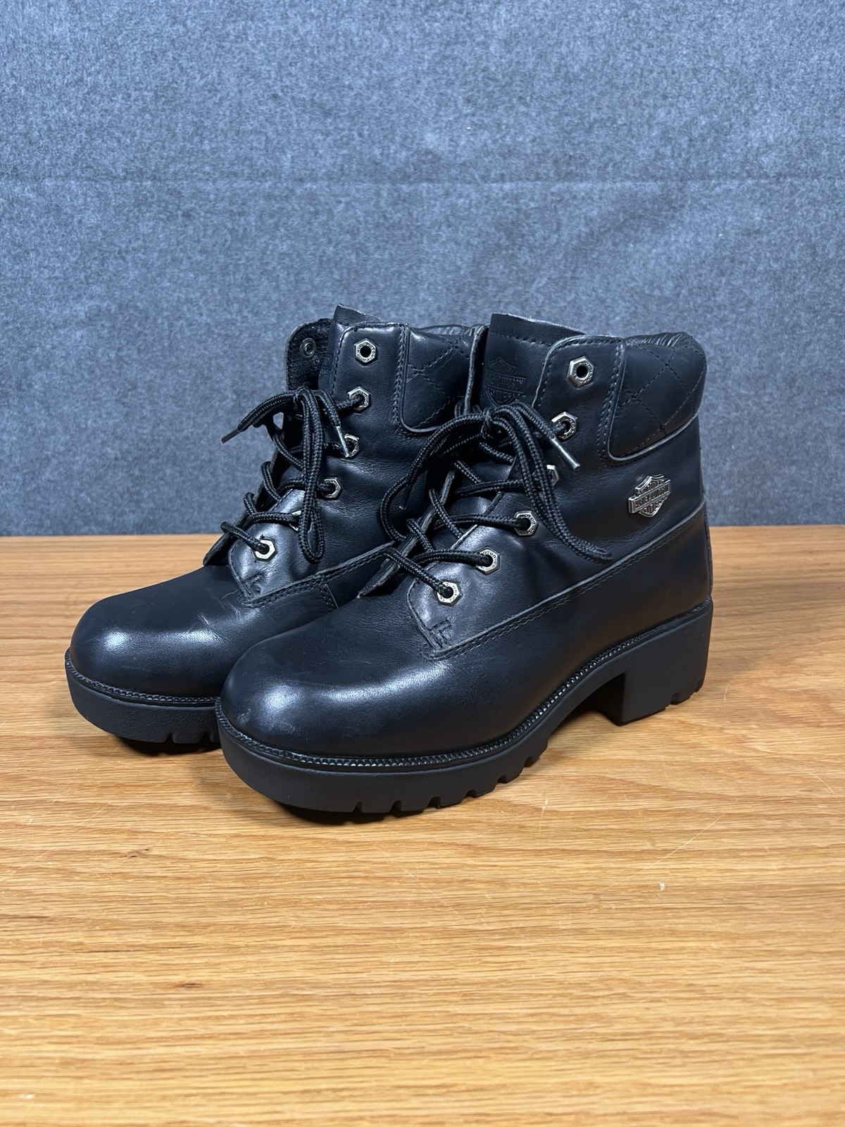 Harley-Davidson Womens Black Leather Boots Size 8 1/2 82034
