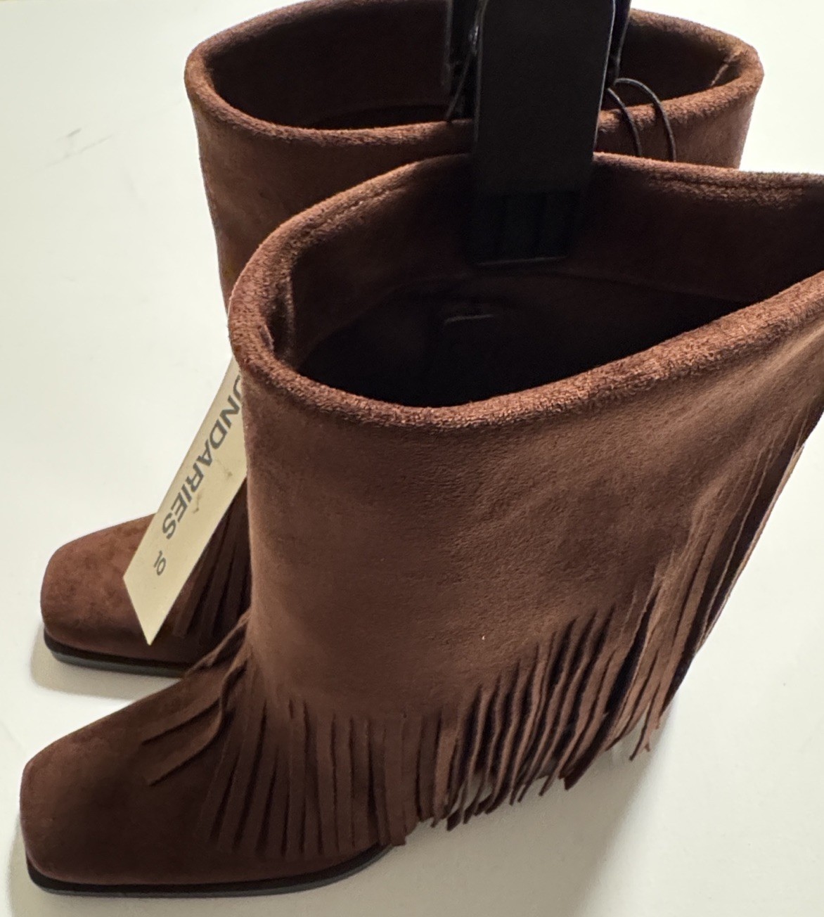 Brown Fringe Boots Womens 10 Memory Foam