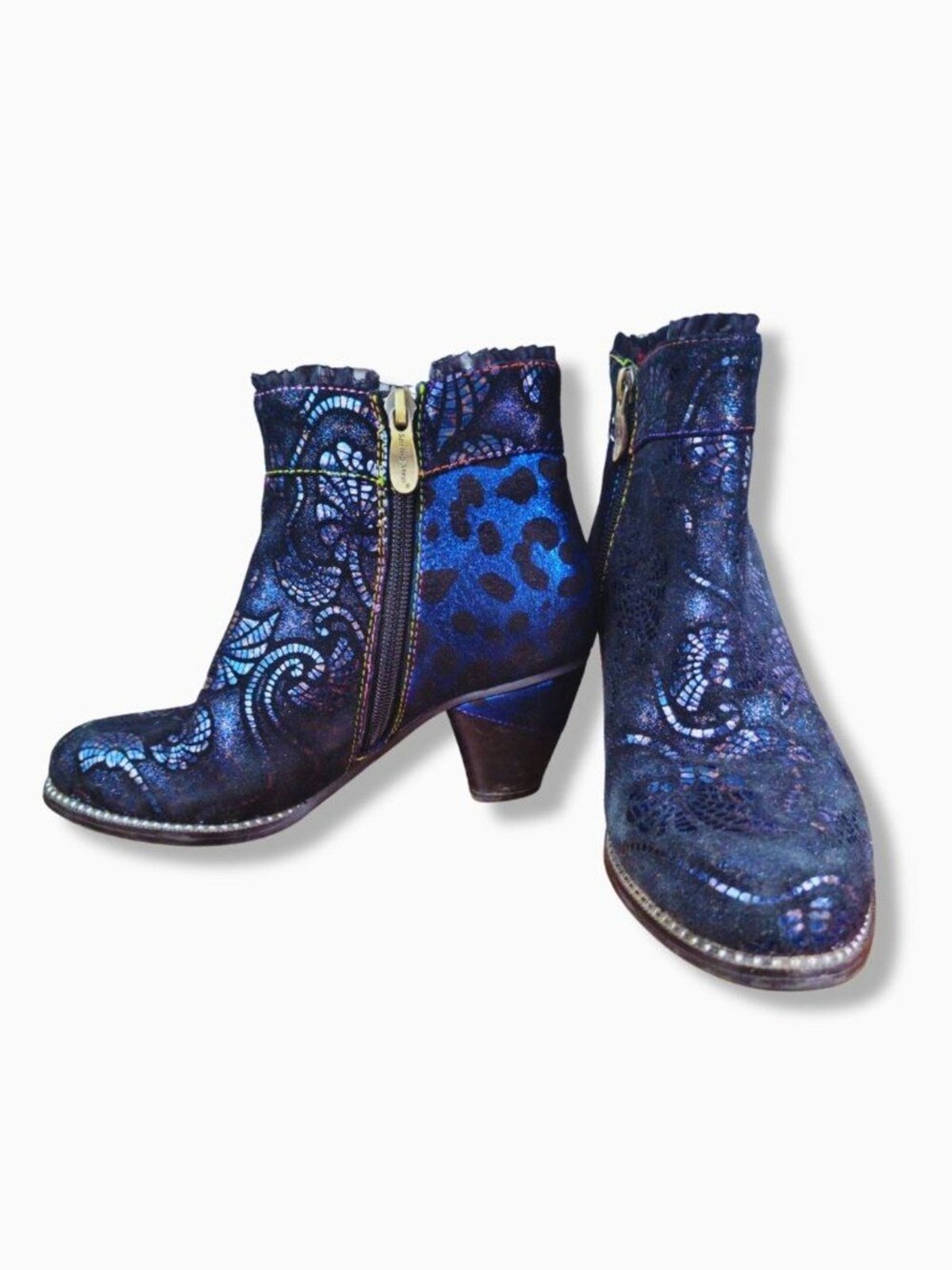 L’Artiste by Spring Step «Dessa» Bootie in Navy Multi Women’s Size EU36 US 5.5-6