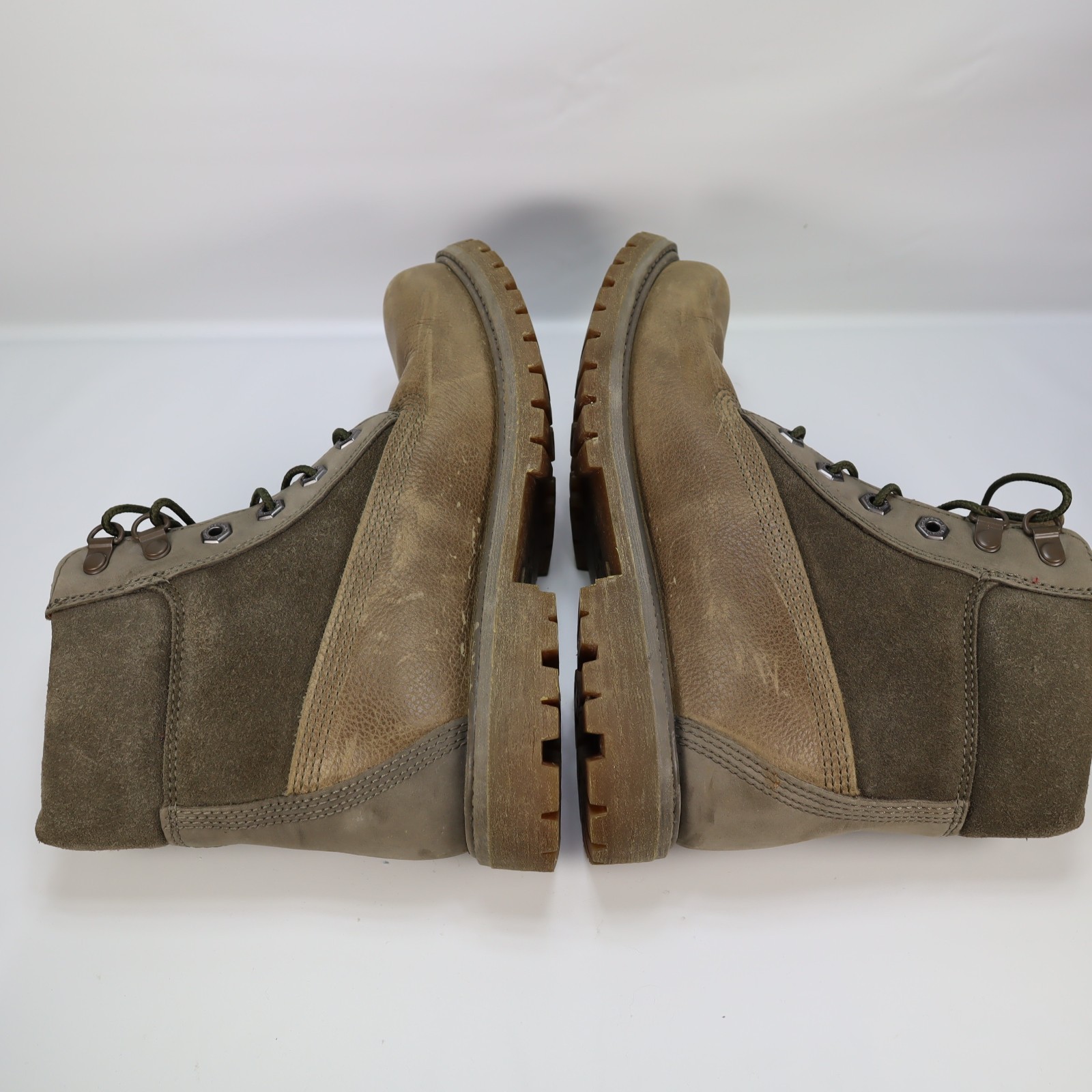 Timberland 6″ Premium Womens Size 7.5 Brown Gray Leather Nubuck Boots A19C2 5247