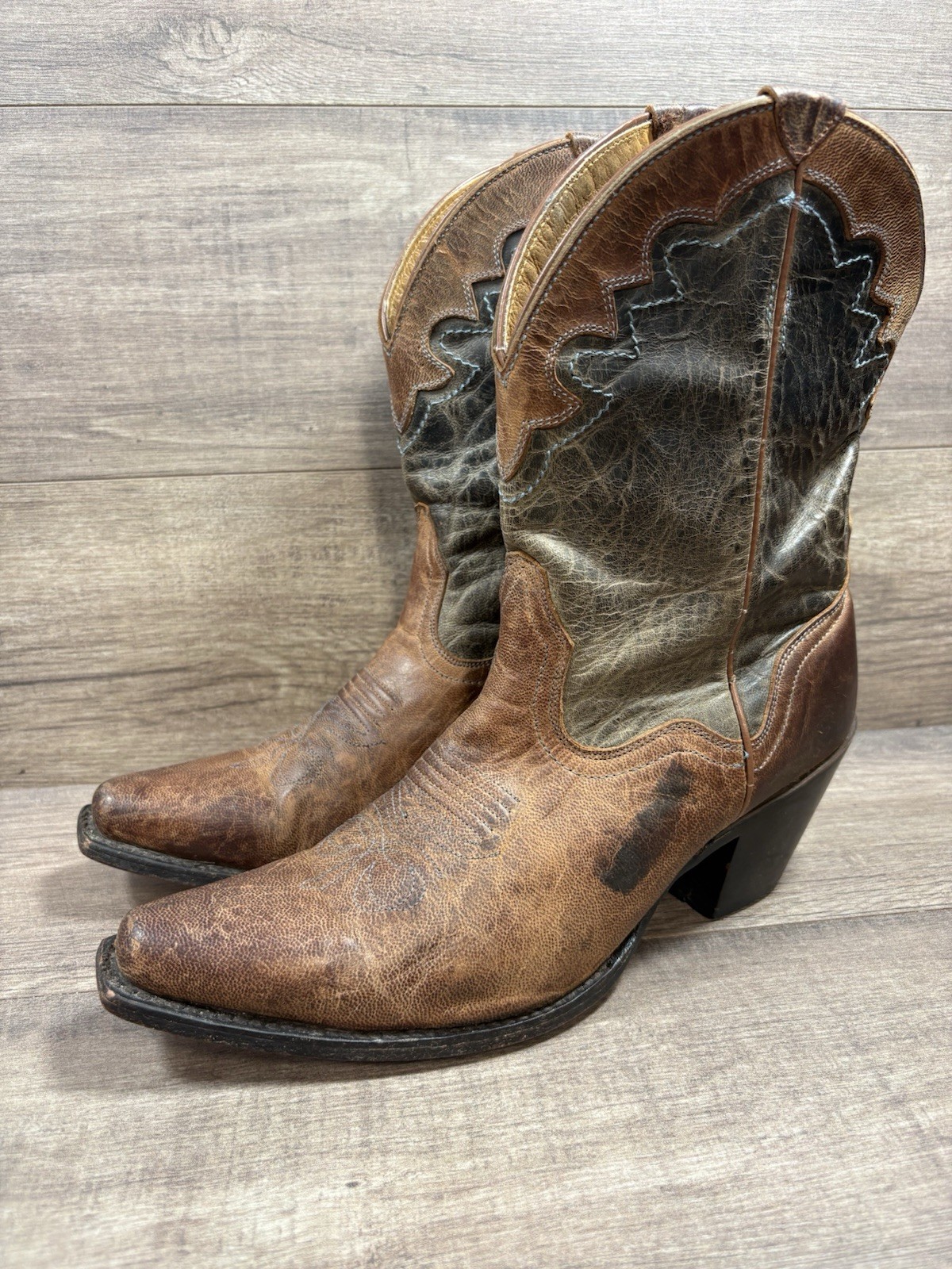 JB Dillon Western Cowboy Boots Brown Leather Womens Size 10 B