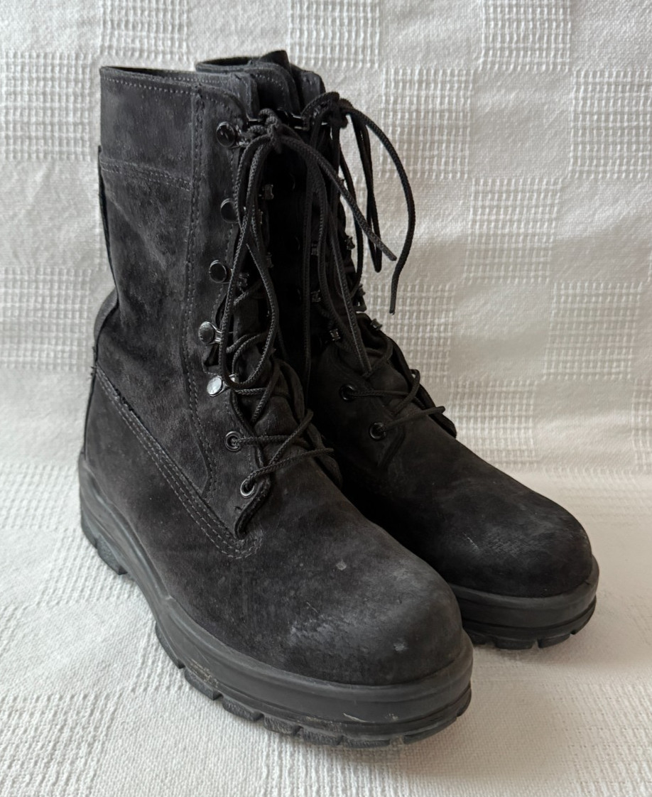 Bates Durashocks Black Suede Leather Steel Toe Combat Boots Women’s Size 6.5