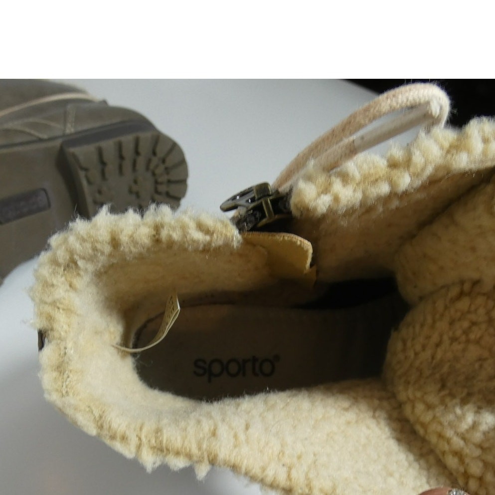 Sporto Women’s Fur Lined Ankle Boots 7.5M Lace Up & Zipper Casual Outdoor