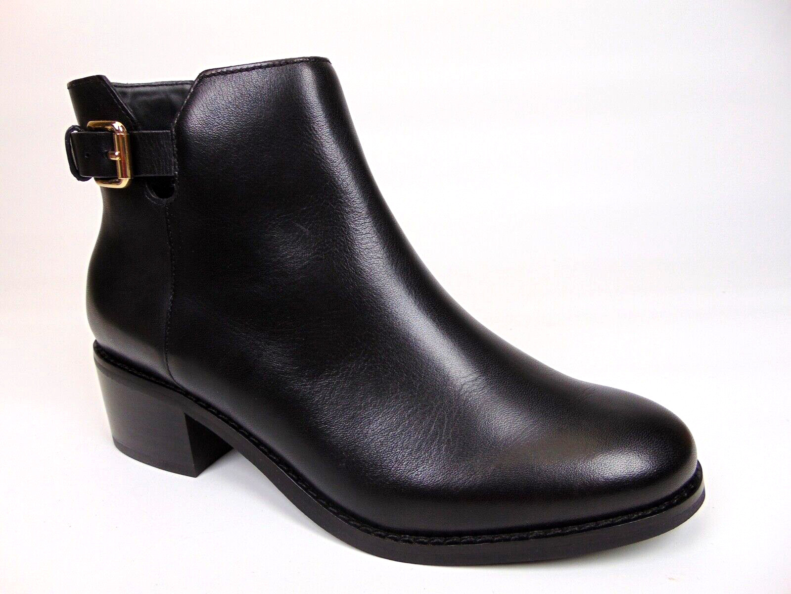 Cole Haan Women’s Haidyn Block Heel Ankle Booties Size 5.0 B, Black Leather NEW