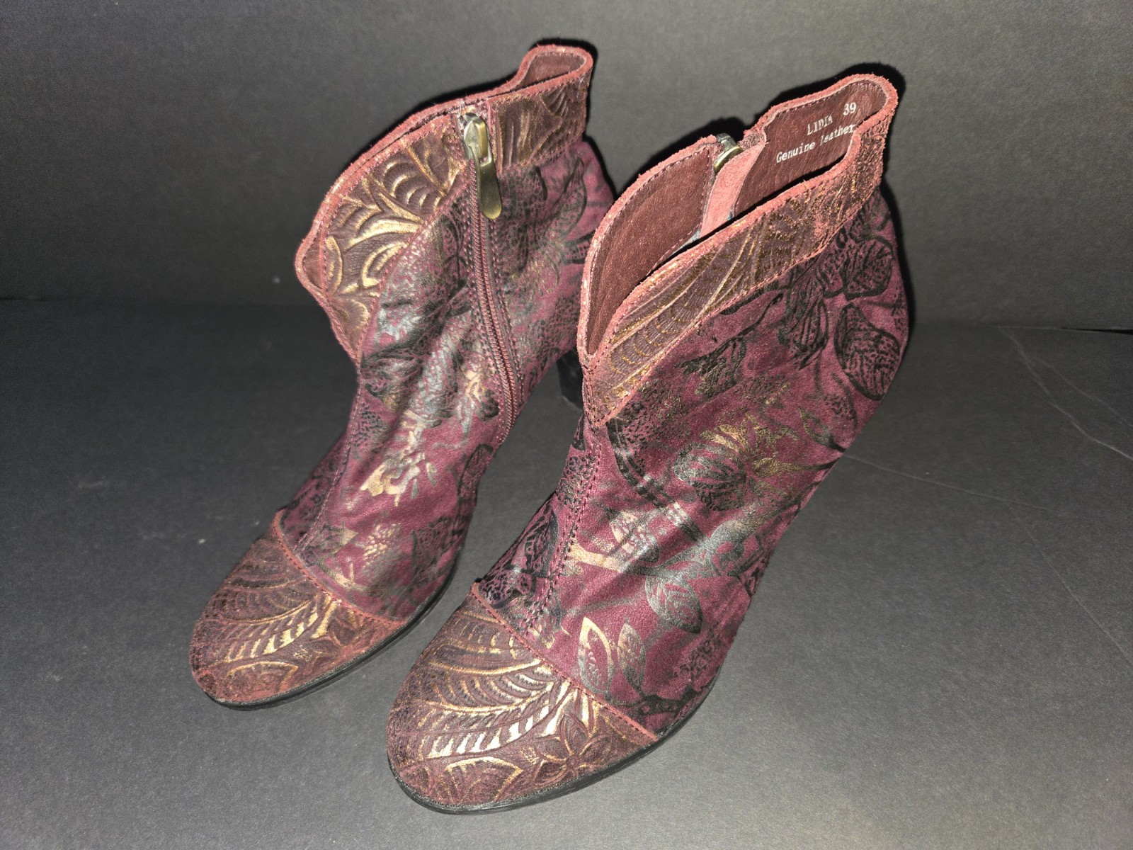 Spring Step L’Artiste Lidia Leather Ankle Boot EU 39, PRE-OWNED
