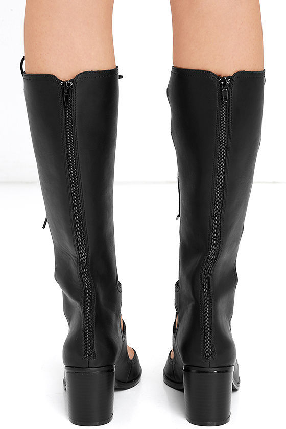 Mia Elija Women’s Gladiator Sandal Tall Lace- Up Heels Sandal Boots Black 6.5M