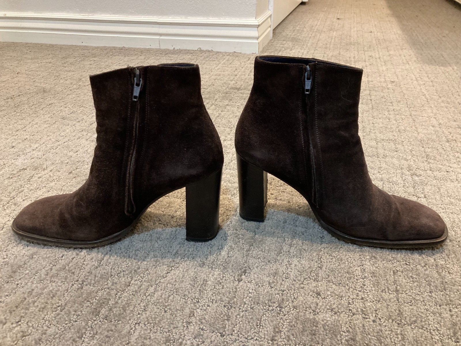 Vintage J. Crew Brown Suede Ankle Boots SIZE 8.5 MADE IN ITALY
