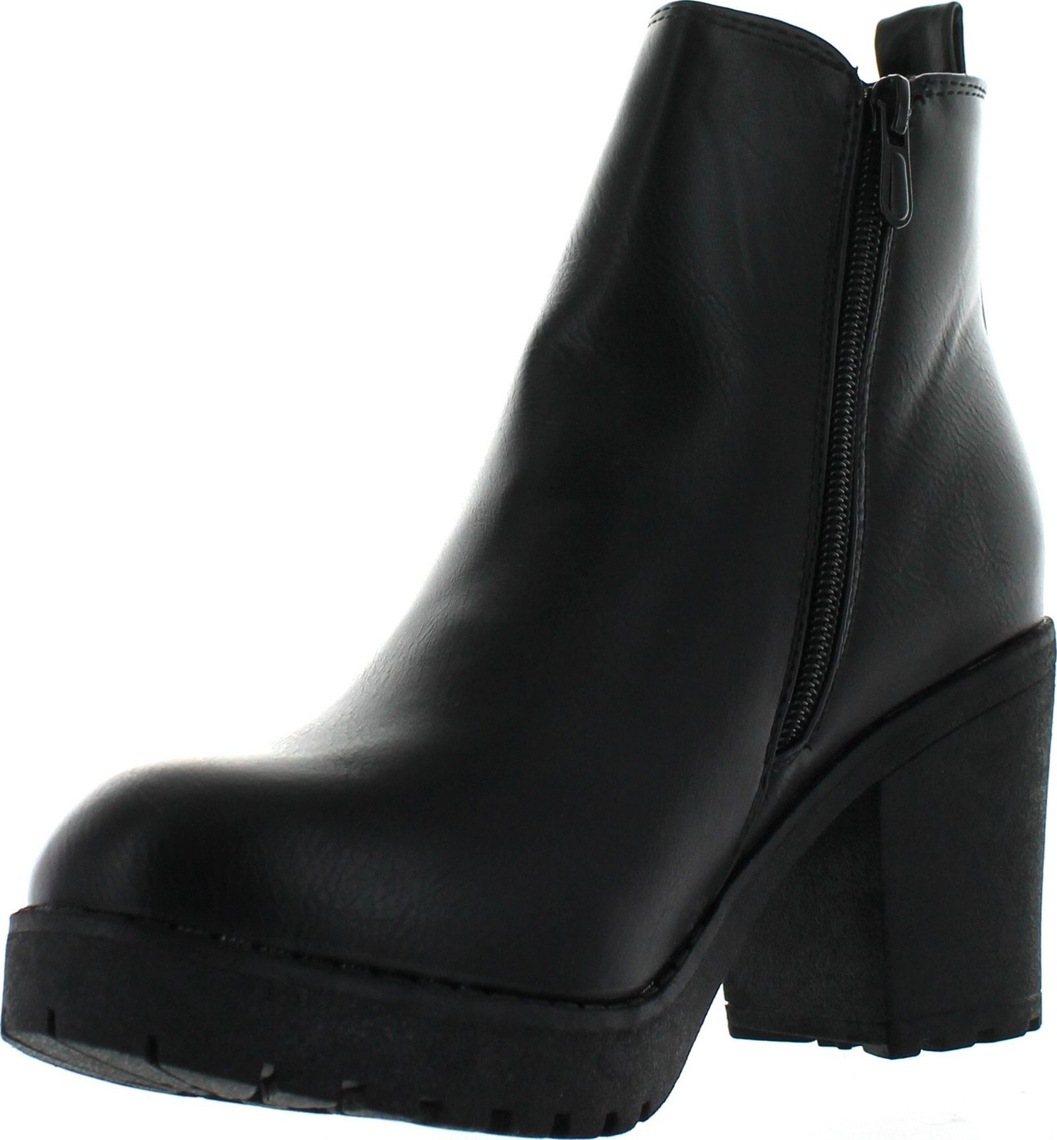 Refresh CLUB-01 Women’s Elastic Panel Slip On Chunky Heel Ankle Booties