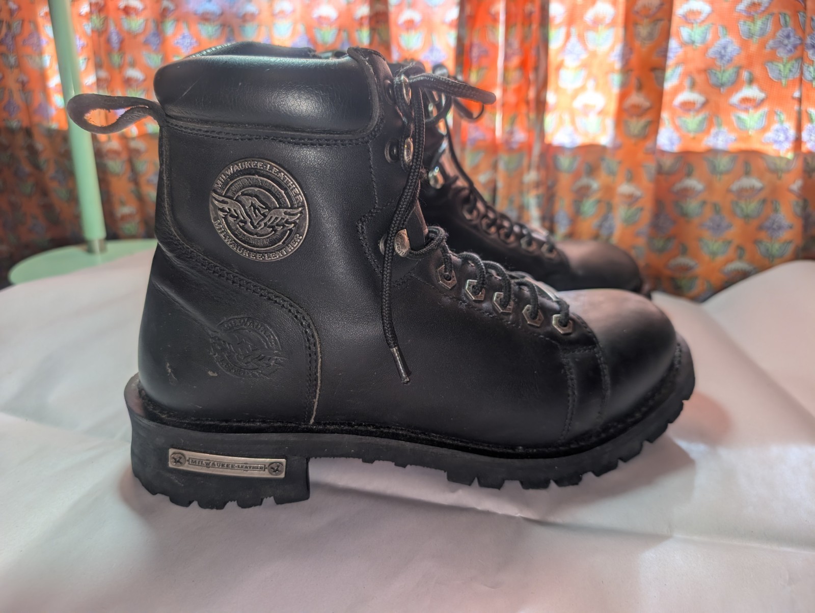 Milwaukee leather Motorcycle boots women Size 7.5